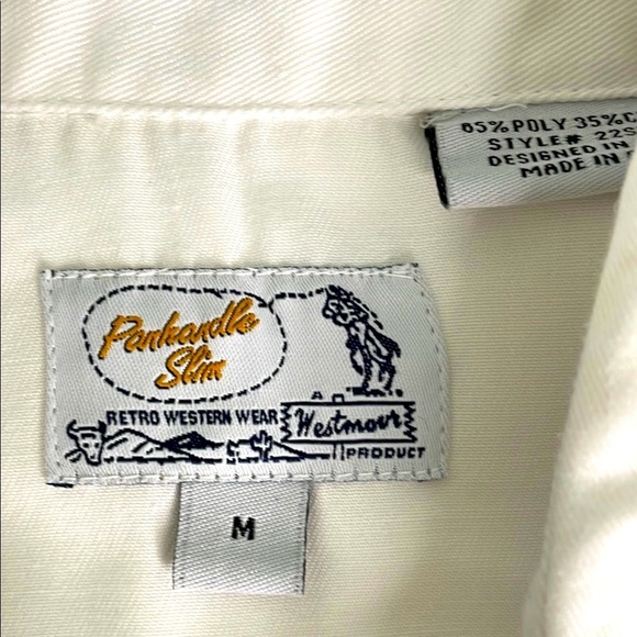 Cowgirl Panhandle Slim Retro White and Black Button Down Top - Picture 5 of 7